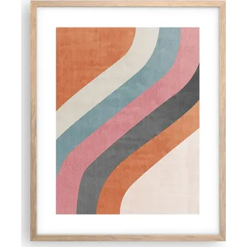 Obraz Obraz plakát na zeď v rámu světlý dub 40x50 linie foto plakáty do obýváku