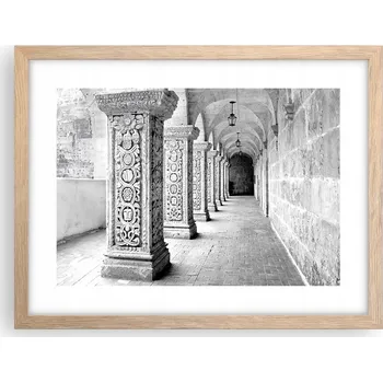 Obraz Obraz plakát v rámu světlý dub do obýváku 40x30 architektura foto na zeď