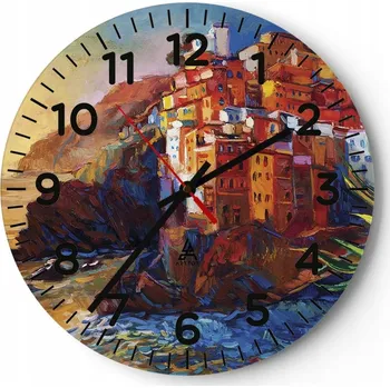 Hodiny Kuchyňské nástěnné hodiny 30x30 Krajina Moderní Skleněné hodiny do obýváku Tiché