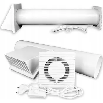 Domácí ventilátor Koupelnový ventilátor HG Hava 100 mm se sadou potrubí 50 cm