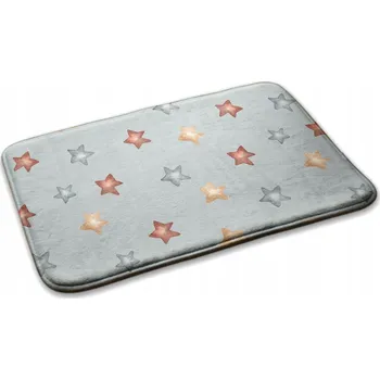 Koberec Protiskluzový kobereček Běhoun do ložnice, dětský pokoj – hvězdy na šedém pozadí