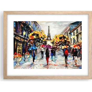 Obraz Obraz plakát v rámu světlý dub do obýváku 40x30 město foto na zeď