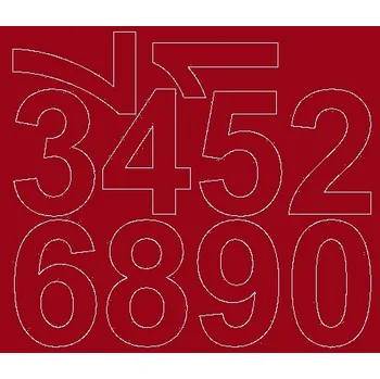 Samolepicí dekorace na vozidlo Samolepicí číslice 8 cm samolepky z fólie, tmavě červená matná
