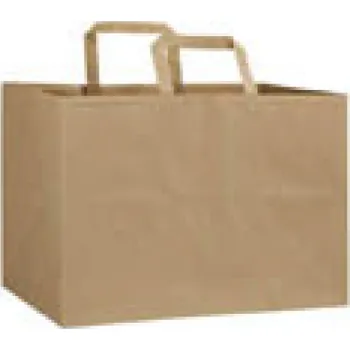Tašky papírové plochá ucha - hnědá / 315 x 215 x 245 mm
