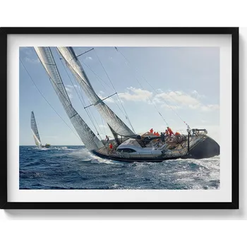 Obraz Obraz v černém rámu dekorace na zeď Regata plachetnic 80x60 cm