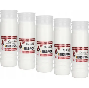 Svíčka Parafínové vložky do hřbitovních svíček BISPOL WP4 96H 5 ks + zápalky DABSTER_ PL 38 ks