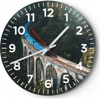 Hodiny Kuchyňské nástěnné hodiny 30x30 Most Moderní skleněné hodiny do obýváku Tiché