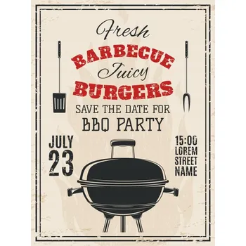 Obraz Cedule Barbecue Burgers Party
