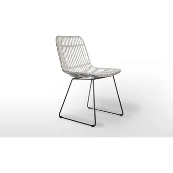 Zahradní sestava Vimine Natural Wicker® Zahradní ratanová retro židle dinan praná bílá