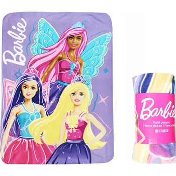 Dětská deka BARBIE SUPER PRINCEZNY VÍLY PŘEHOZ DEKA FLEECOVÁ DEKA 100x140
