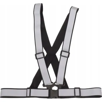 Reflexní postrojové šle s výstražnou funkcí, černé, univerzální, silniční vesta