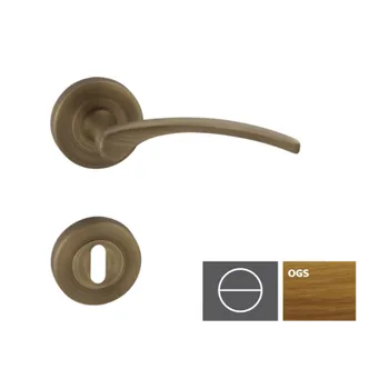 Dveřní kování Klika LAURA2-R,bronz česaný matný,WC LAURA2ROGSWC