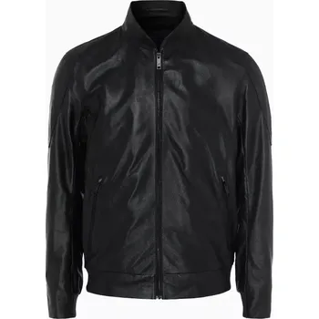 Pánská casual bunda PORSCHE DESIGN Cabrio Leather Jacket Bunda kožená s odnímatelným límcem a podšívkou černá (Sportovní a elegantní kožená bunda z měkké jehněčí kůže Nappa s odnímatelným límcem.)