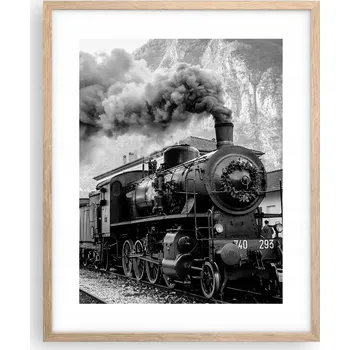 Obraz Obraz plakát na zeď v rámu světlý dub 40x50 kolej foto plakáty do obýváku