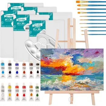 Výtvarná sada Malířská sada Artmaker - stojan, barvy, plátna, štětce, 1 ks, vícebarevná