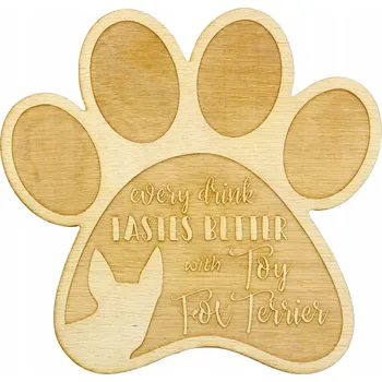 Obraz Americký toy teriér - gravírované podložky pod hrnky se psem, sada 4 kusů