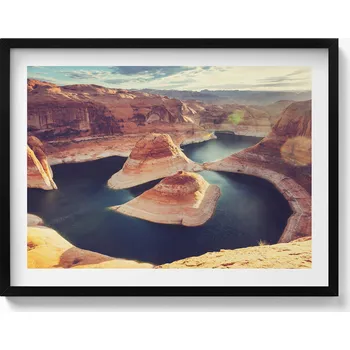 Obraz Dekorativní obraz v černém rámu do obýváku Jezero Powel lake USA 80x60 cm