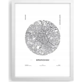 Obraz Obraz plakát v bílém rámu do obýváku 30x40 mapa foto plakáty na zeď