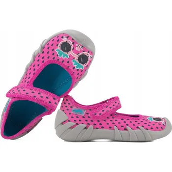 Dívčí bačkory BEFADO 109N250 TEXTILNÍ BALERÍNKY DOMÁCÍ PAPUČE 25