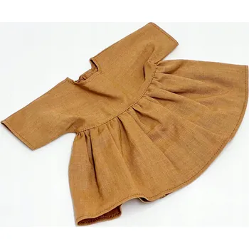 Doplněk pro panenku Šaty pro panenky Miniland 38 cm a Minikane, béžová karamelová