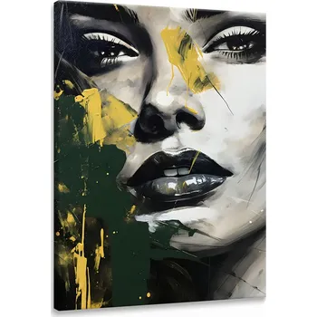 Obraz Obraz Canvas Abstrakce Portrét KVĚTINY Obličej Moderní Styl 60x90