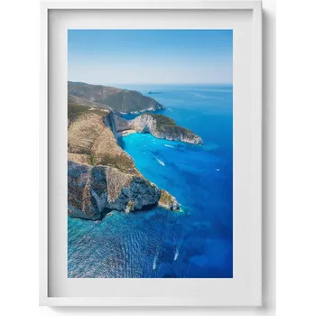 Obraz Dekorativní obraz v rámu do obýváku Letní krajina útesu a pobřeží 50x70 cm