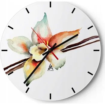 Hodiny Velké nástěnné hodiny 40x40 Vanilka Skleněné hodiny Kulatý Tiché