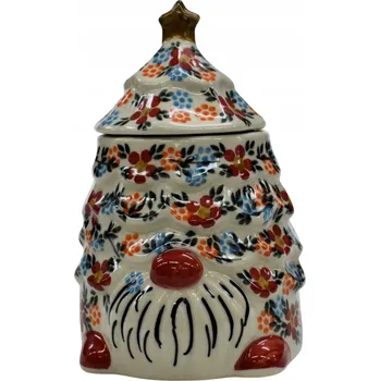 Dóza na potraviny Keramická dóza Gnóm s víkem, keramika Bolesławiec