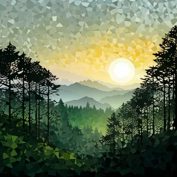 Plakát Plakát Mozaika Zvuků Přírody bez rámu 20 x 20 cm