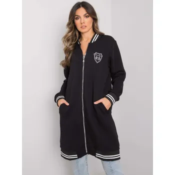 Oblečení a móda Rue Paris Dámská dlouhá mikina Pryflour černá S/M