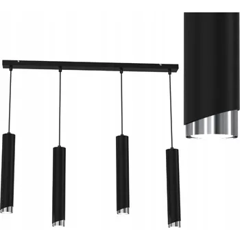 Závěsná lampa tuba trubka 4x Gu10 černá chrom BEVEL
