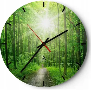 Hodiny Velké nástěnné hodiny 40x40 Krajina Skleněné hodiny Kulatý Tiché