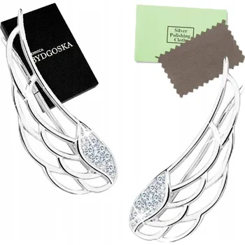 Náušnice STŘÍBRNÉ NÁUŠNICE 925 se ZIRKON NÁUŠNICE KŘÍDLA