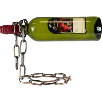 Obraz STOJAK NA WINO METALOWY ŁAŃCUCH pro láhve na víno DÁREK DEKORACE