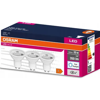 Žárovka LED žárovky Osram 4,5 W 6500K GU10 studená bílá