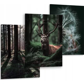 Obraz Obrazy do obývacího pokoje JELEN Les Stromy Dmychadla 90x40