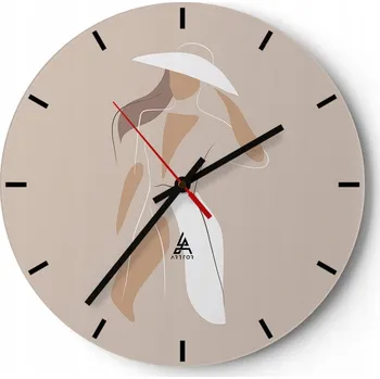 Hodiny Nástěnné hodiny do kuchyně 30x30 Žena Skleněné hodiny do obýváku Loft Tiché