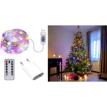 Vánoční dekorace Světelný řetěz LES STRING LIGHT 1000 cm do sítě, vícebarevný