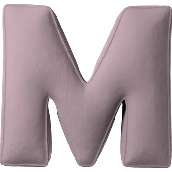 Polštář Polštář velurový písmeno M, 40 cm VELKÝ růžový