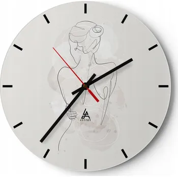 Hodiny Nástěnné hodiny do kuchyně 30x30 Žena Skleněné hodiny do obýváku Loft Tiché