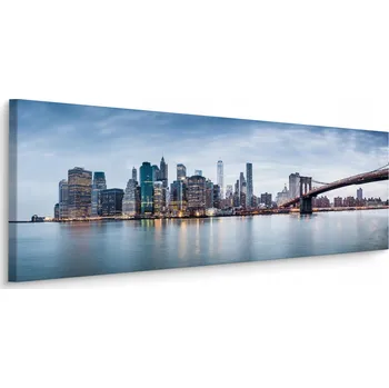 Obraz Obraz do Jídelny PANORAMA New Yorku Město Oceán Most 145x45