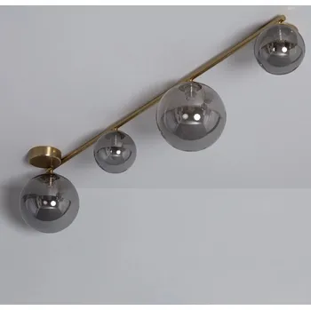 Stropní svítidlo z kovu a skla Moonlight 4xG9 Grafitová Mosazná