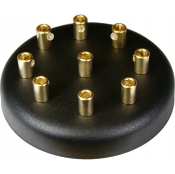 Kovová stropní rozeta 9 otvorů 135 mm černá + mosaz