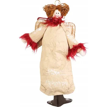 Obraz PAPÍROVÁ KOLEKCE Stojící anděl červený 45 cm