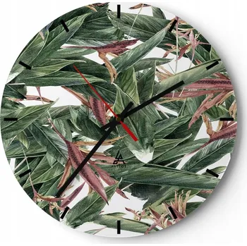 Hodiny Velké nástěnné hodiny 40x40 Květiny Skleněné hodiny Kulatý Tiché