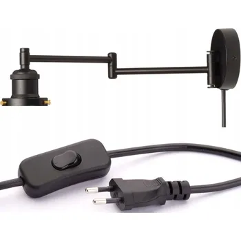 Nástěnné svítidlo Nastavitelná nástěnná lampa s výsuvným kabelem (rám) Černá