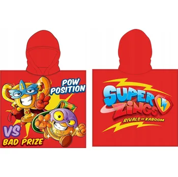 Pončo s s kapucí EplusM 110 x 55 cm červené