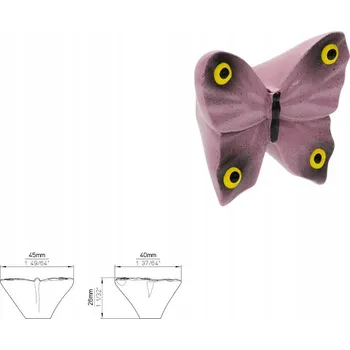 Nábytkové kování Nábytková úchytka SIRO H048-41A9 multicolor/motýl