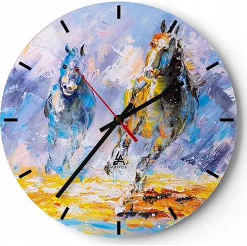 Hodiny Nástěnné hodiny do kuchyně 30x30 Zvířata Skleněné hodiny do obýváku Tiché