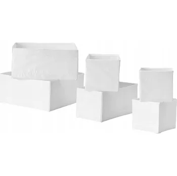 Úložný box IKEA SKUBB sada organizérů, krabic a úložných boxů do komody, 6 ks, bílá